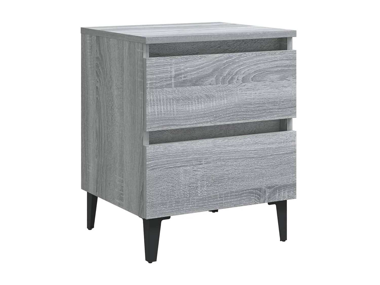 Lot de 2 Tables de chevet pieds en métal Sonoma gris 40x35x50 cm GHR47219