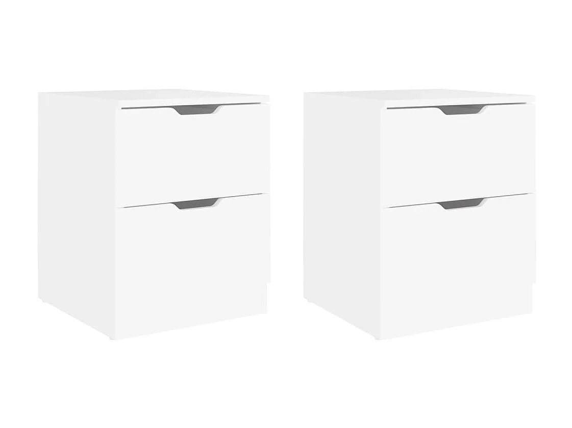 Lot de 2 Tables de chevet Blanc 40x40x50 cm Aggloméré GHR37053