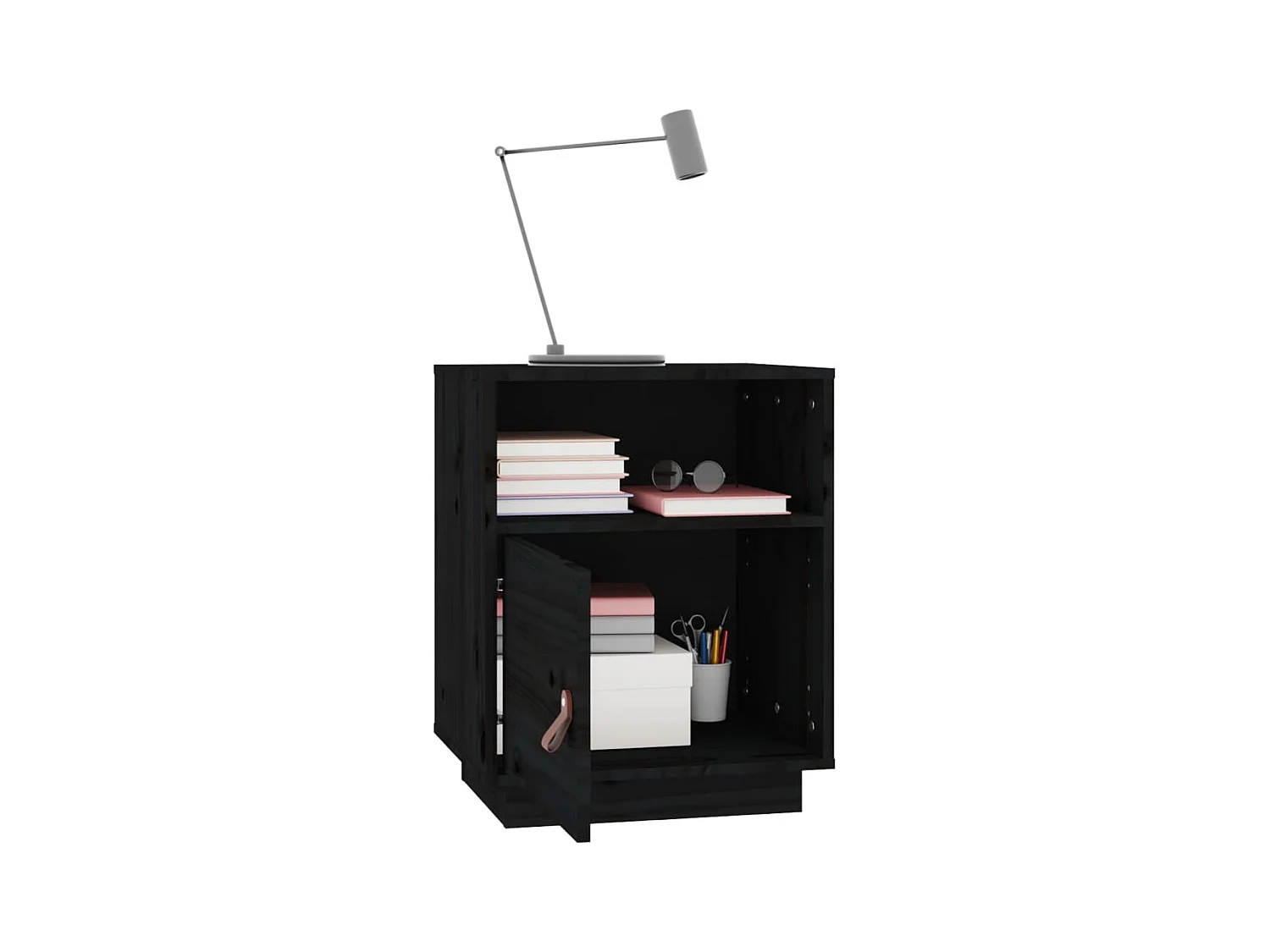 Mesas de cabeceira 2 pcs 40x34x55 cm pinho maciço preto PT94682