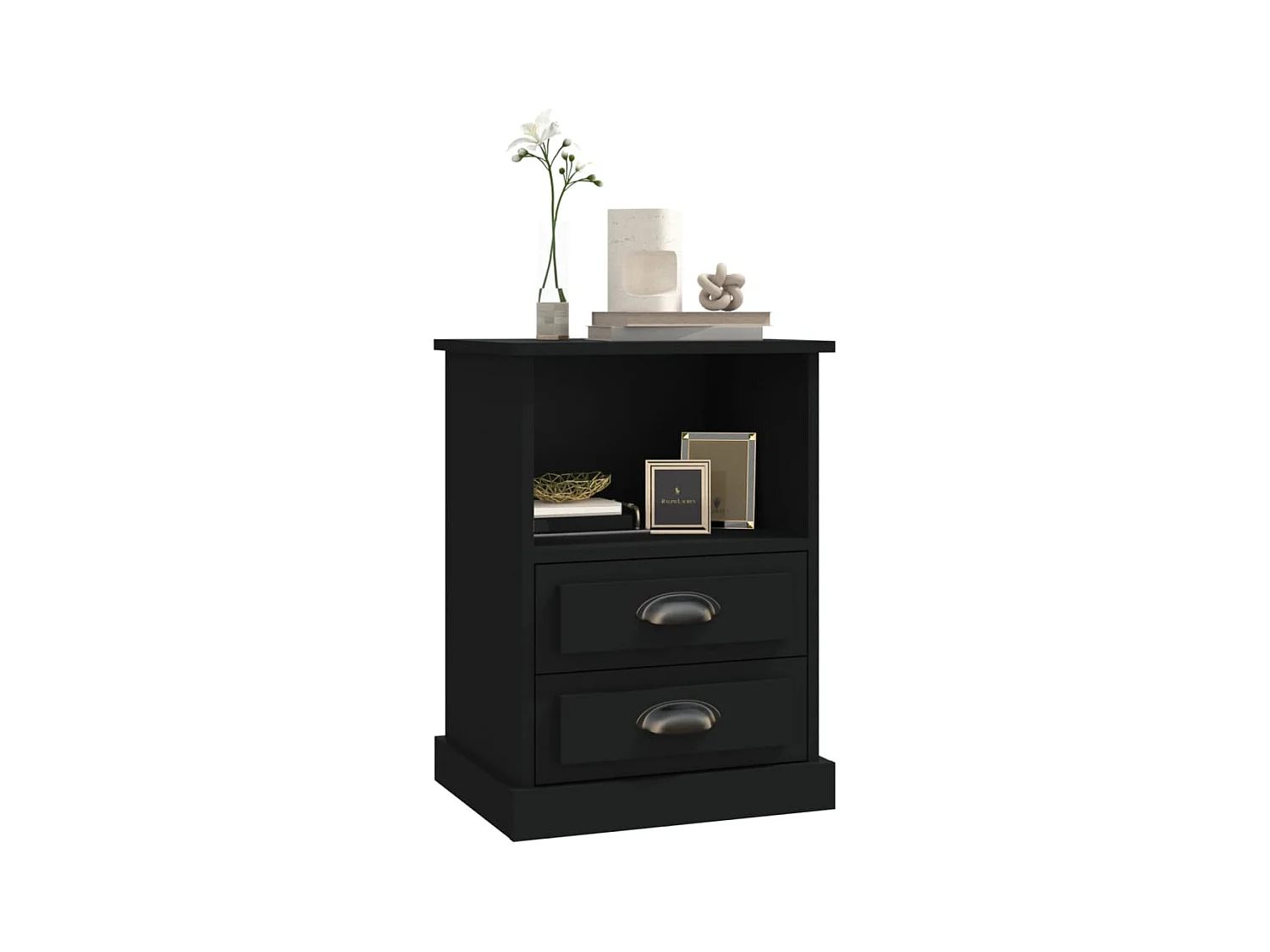 Lot de 2 Tables de chevet noir 43x36x60 cm GHR21570