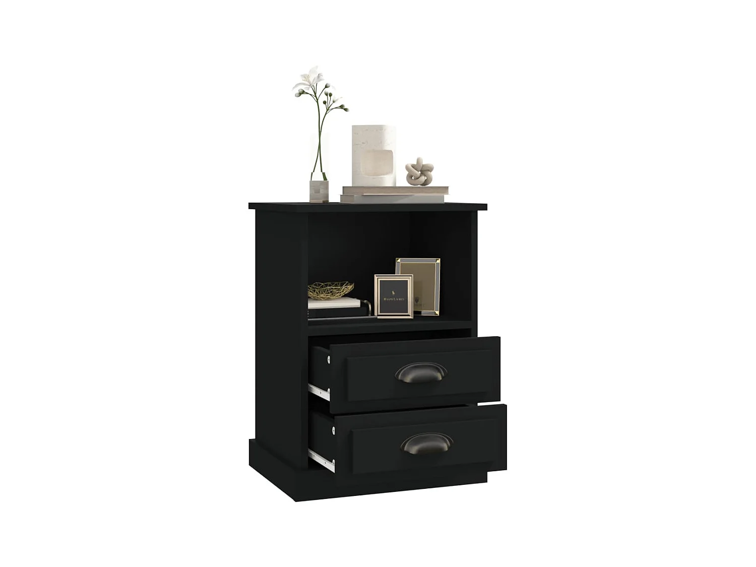 Lot de 2 Tables de chevet noir 43x36x60 cm GHR21570