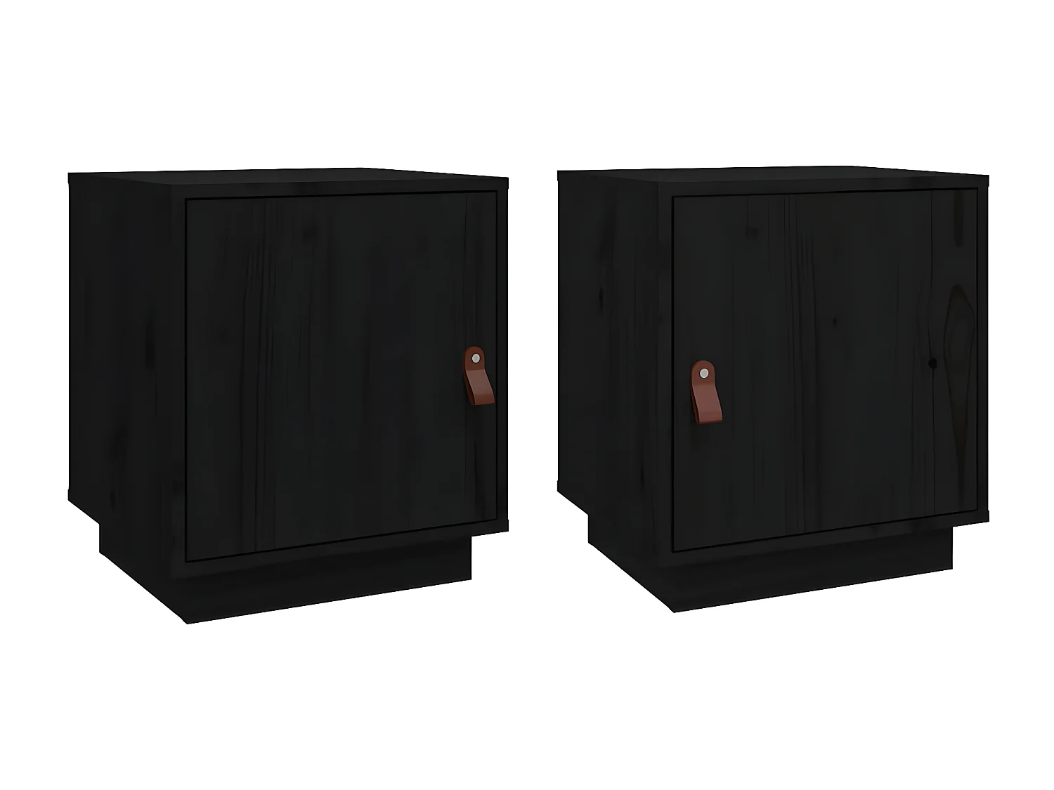 Lot de 2 Tables de chevet Noir 40x34x45 cm Bois de pin massif GHR49889