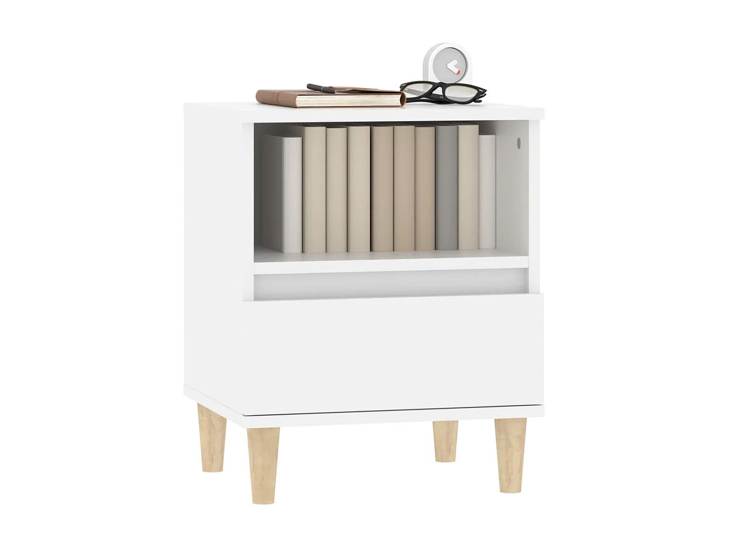 Lot de 2 Tables de chevet Blanc 40x35x50 cm GHR59477