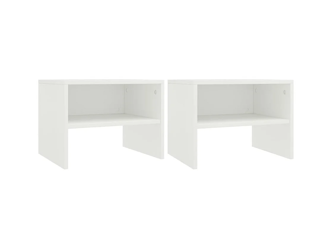 Lot de 2 Tables de chevet Blanc 40x30x30 cm Bois d'ingénierie GHR11447