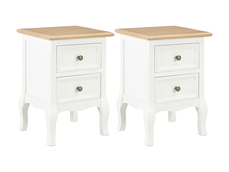 Mesa-de-cabeceira 2 pcs 35x30x49 cm MDF branco PT18093