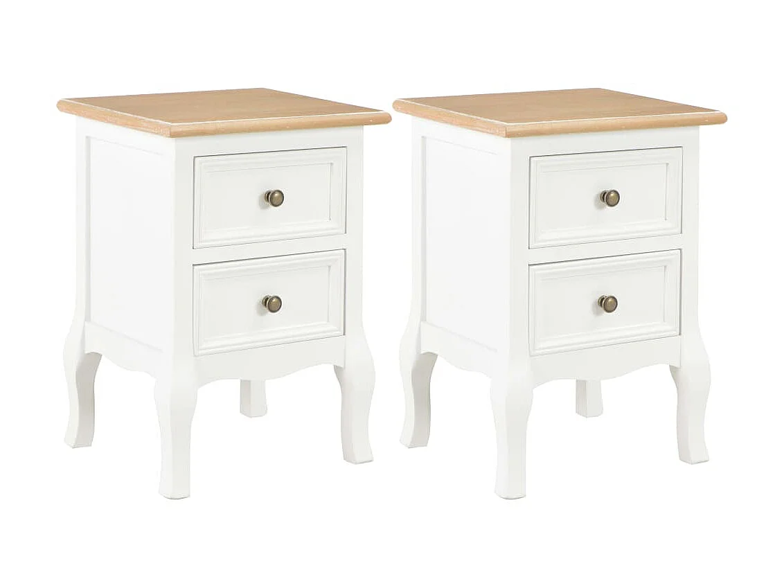 Lot de 2 Tables de chevet blanc 35x30x49 cm MDF GHR47205