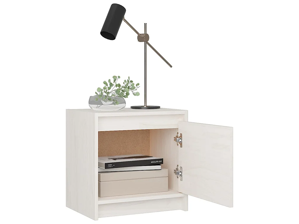 Nachtkastjes 2 st 40x30,5x40 cm massief grenenhout wit NL51003