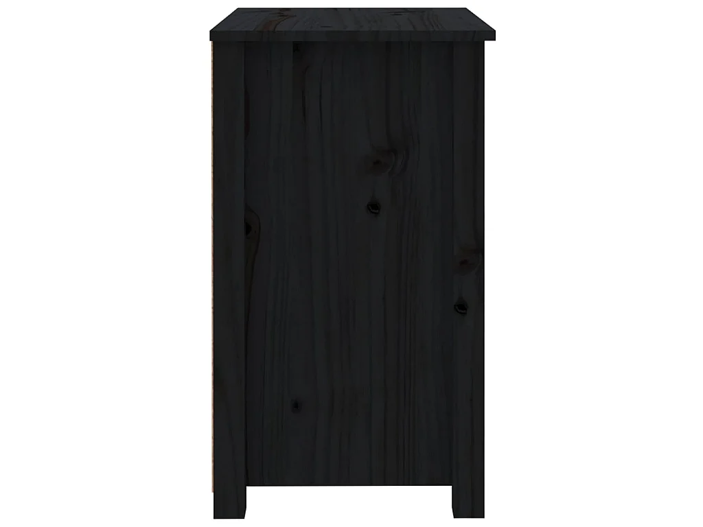 Lot de 2 Tables de chevet Noir 50x35x61,5 cm Bois de pin massif GHR62002