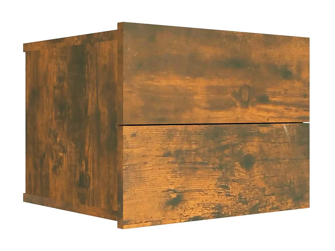 Lot de 2 Tables de chevet Chêne fumé 40x30x30 cm Bois d'ingénierie GHR24277