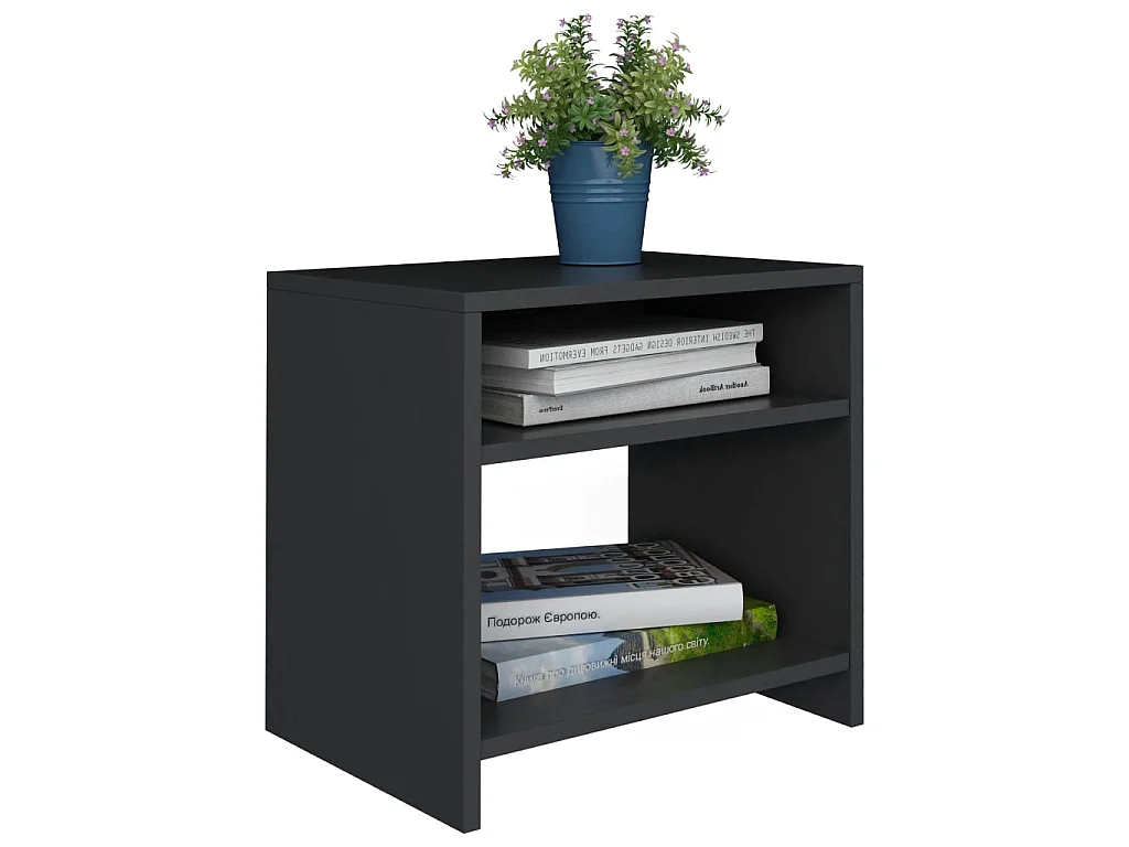 Lot de 2 Tables de chevet Noir 40x30x40 cm Bois d'ingénierie GHR33630