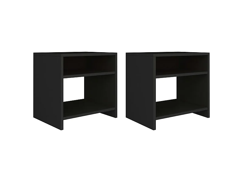 Mesas de cabeceira 2 pcs 40x30x40 cm derivados de madeira preto PT97144