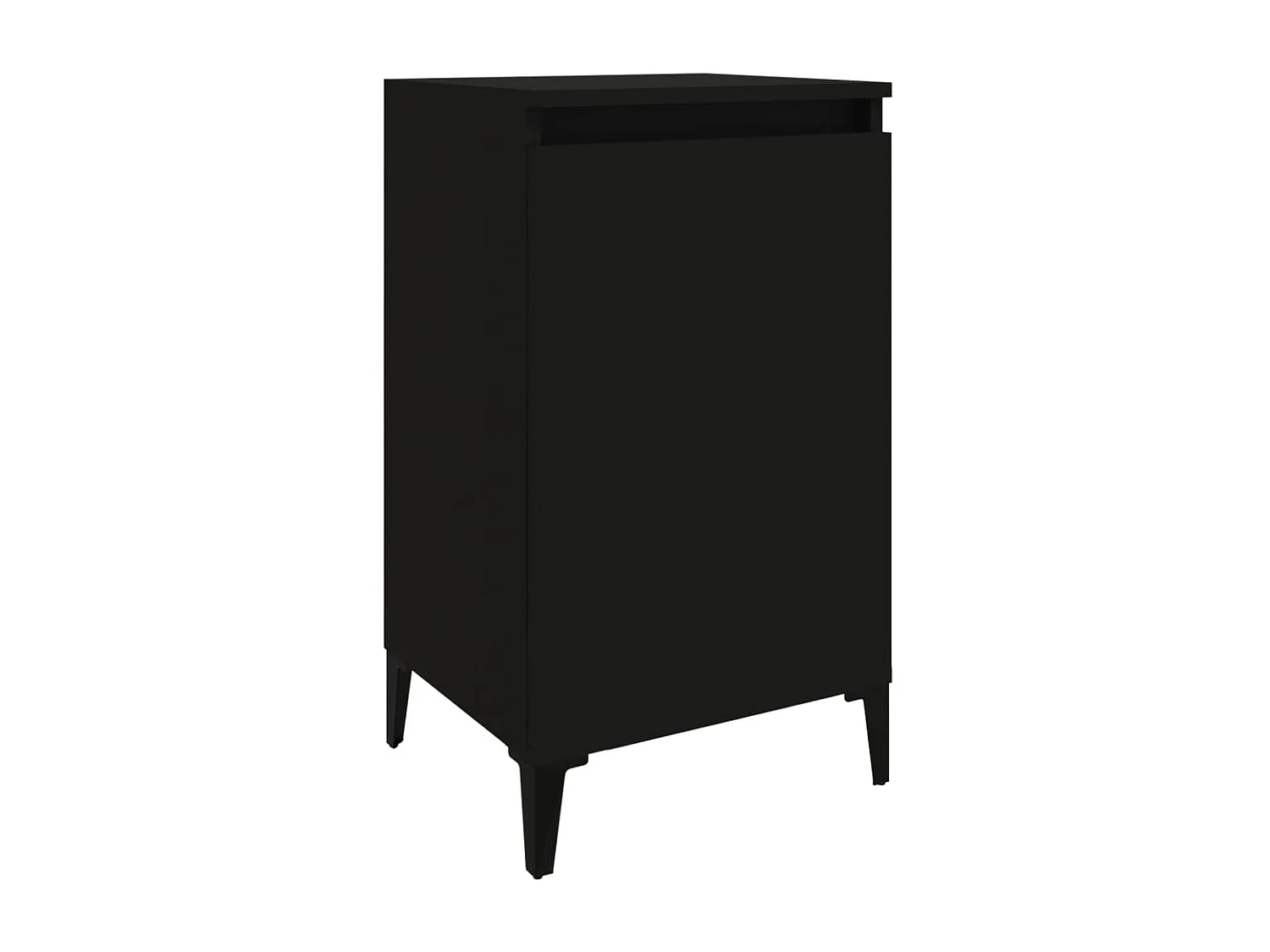 Lote de 2 Mesitas de noche madera contrachapada negro 40x35x70 cm ES22394