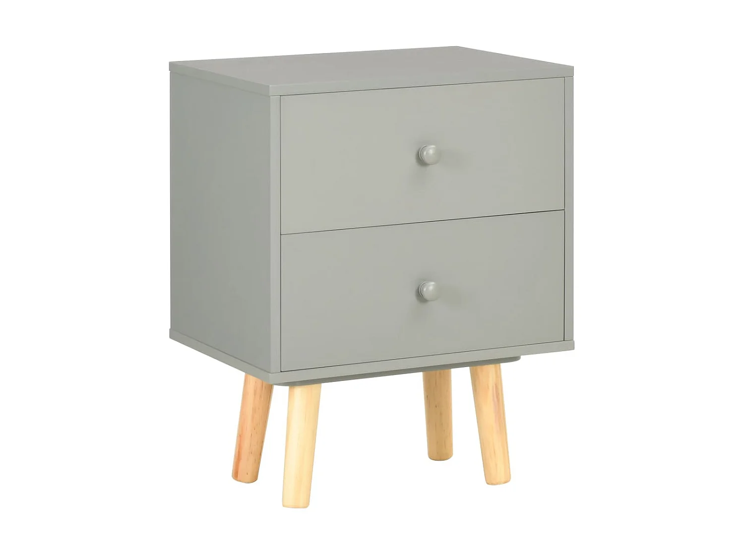 Lot de 2 Tables de chevet Gris 40 x 30 x 50 cm Pin massif GHR22838