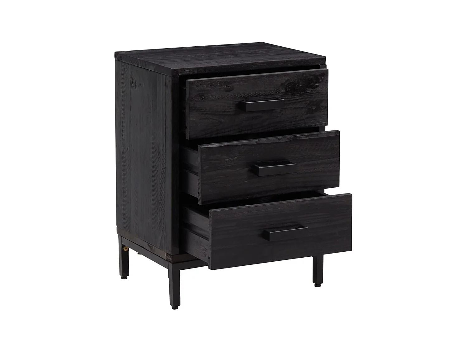 Lot de 2 Tables de chevet Noir 40x30x55 cm Bois de pin massif GHR45383