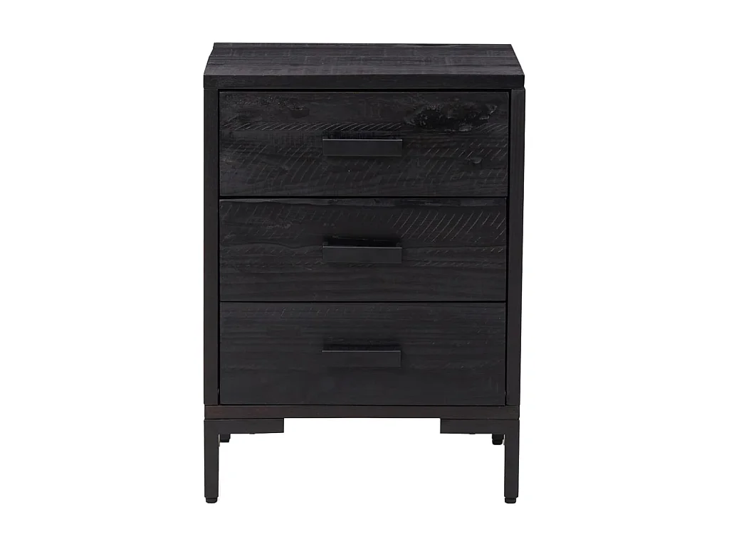 Lot de 2 Tables de chevet Noir 40x30x55 cm Bois de pin massif GHR45383