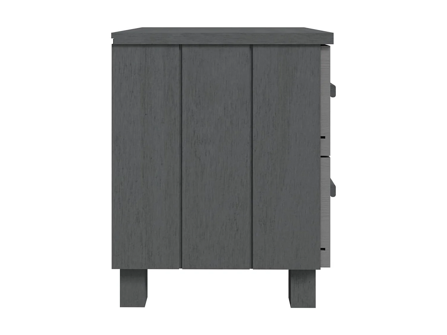 Mesas cabeceira HAMAR 2pcs 40x35x44,5 pinho maciço cinza-escuro PT83154
