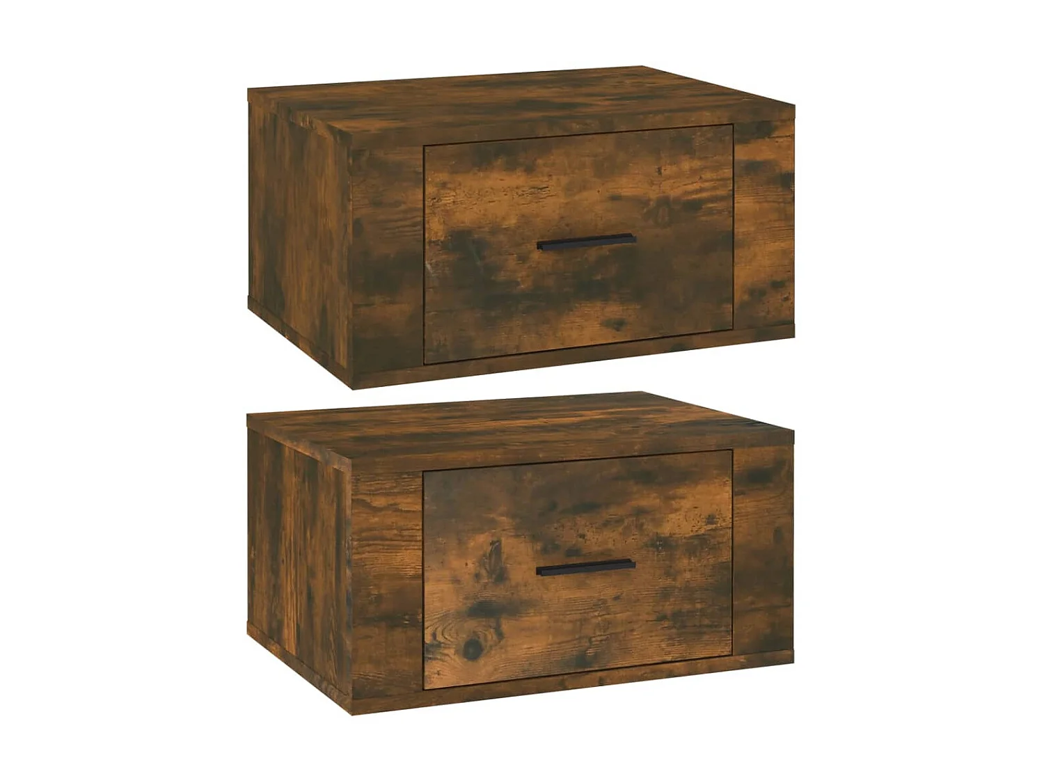 Lote de 2 Mesitas de noche de pared color roble ahumado 50x36x25 cm ES80999