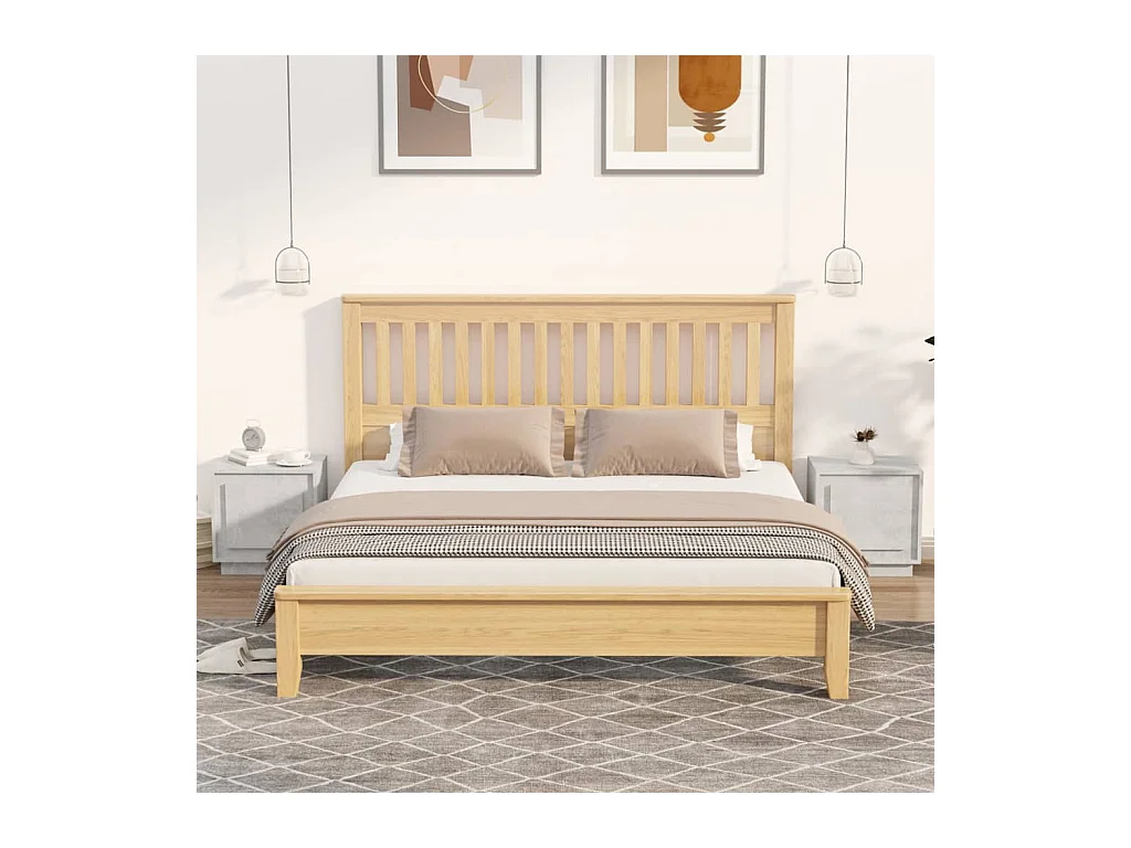 Lot de 2 Tables de chevet gris béton 44x35x45 cm bois d'ingénierie GHR75231