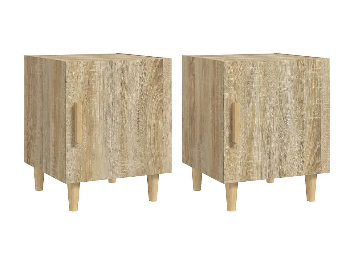 Comodini | Tavolini da notte | Tavolini da letto 2 pz Rovere Sonoma in Legno Multistrato