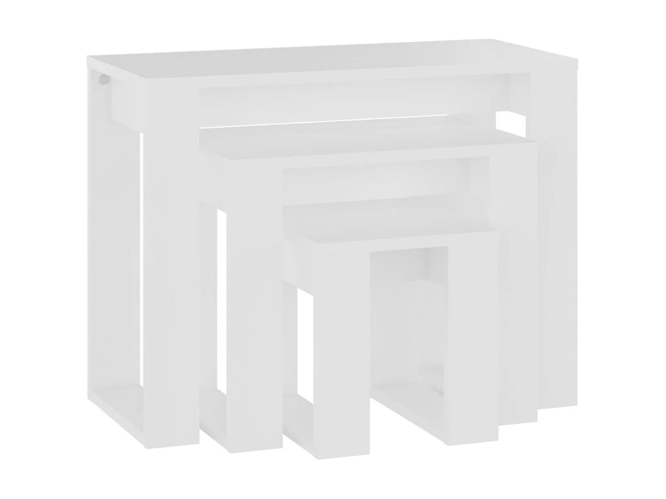 Tables gigognes 3 pcs Blanc Bois d'ingénierie GHR36924