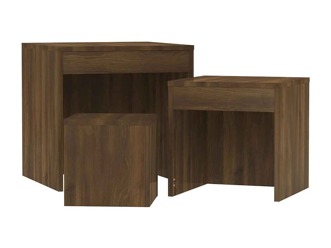 Tables gigognes 3 pcs Chêne marron Bois d'ingénierie GHR91896