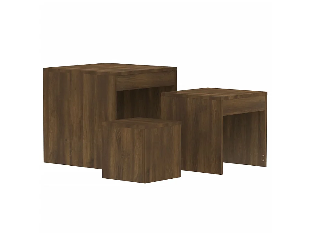 Tables gigognes 3 pcs Chêne marron Bois d'ingénierie GHR91896