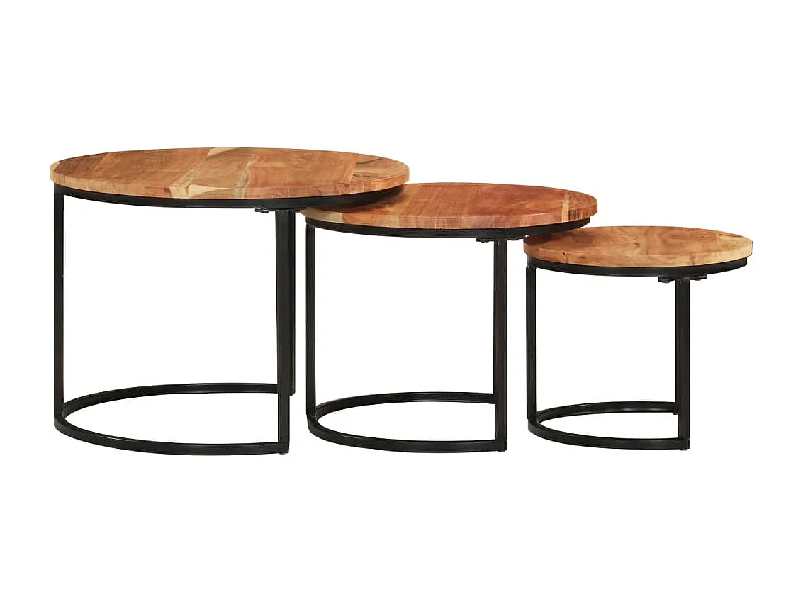 Tables gigognes 3 pcs bois massif d'acacia GHR34404
