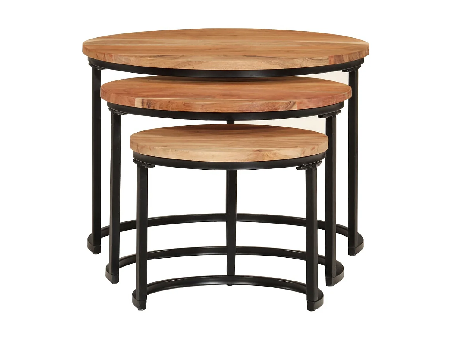 Tables gigognes 3 pcs bois massif d'acacia GHR34404