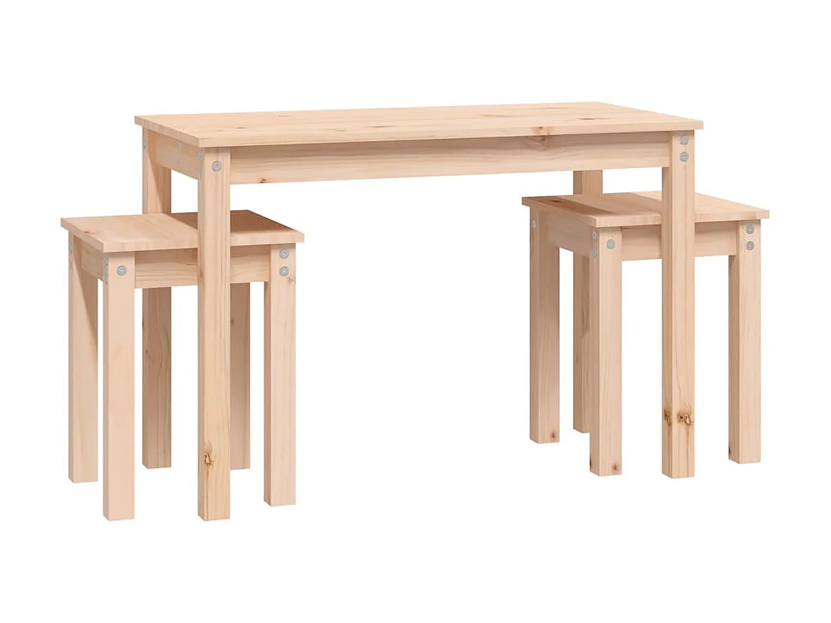Mesas apilables 3 unidades madera maciza de pino ES446628