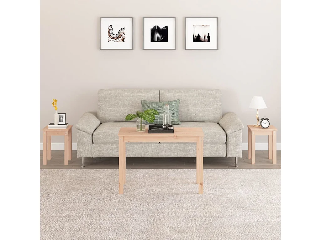Tables gigognes 3 pcs Bois de pin massif GHR52726