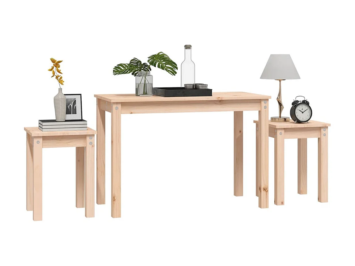 Tables gigognes 3 pcs Bois de pin massif GHR52726