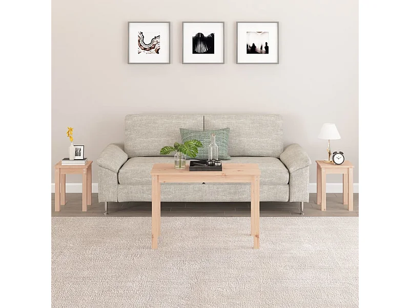 Tables gigognes 3 pcs Bois de pin massif GHR52726