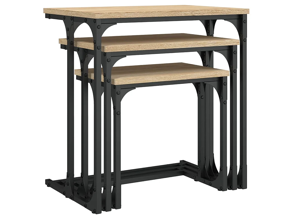 Tables basses gigognes 3 pcs chêne sonoma bois d'ingénierie GHR67012