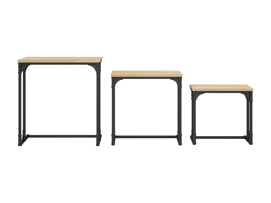 Tables basses gigognes 3 pcs chêne sonoma bois d'ingénierie GHR67012