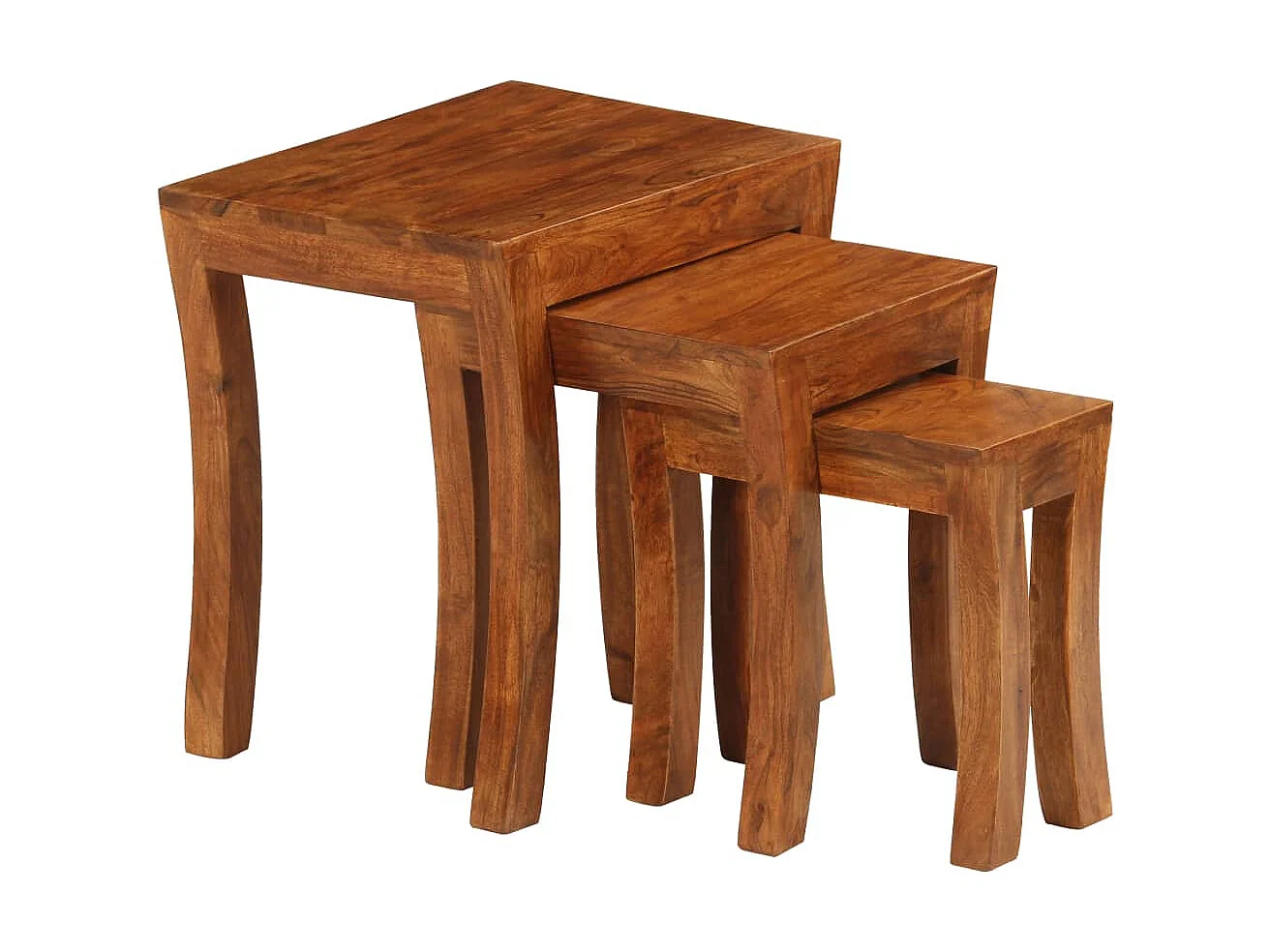 Table gigogne 3 pcs Bois massif d'acacia 50x35x50 cm Marron GHR76567