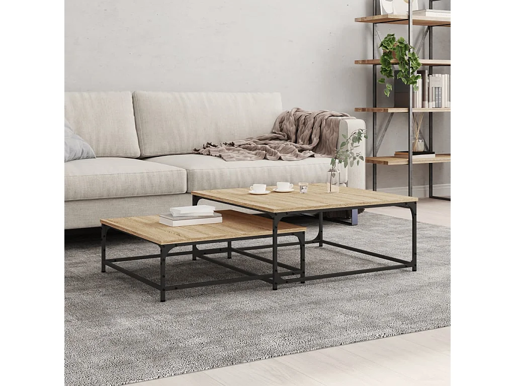 Tables basses gigognes 2 pcs chêne sonoma bois d'ingénierie GHR62621