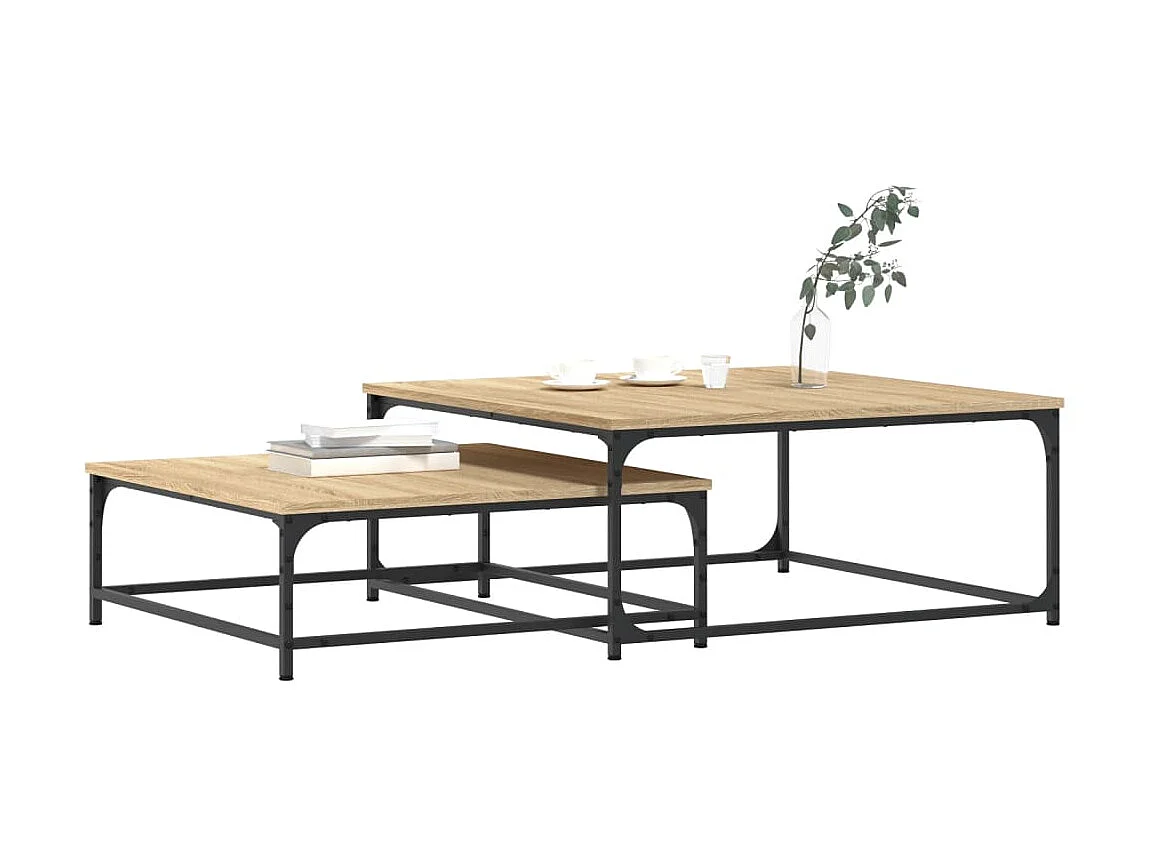 Tables basses gigognes 2 pcs chêne sonoma bois d'ingénierie GHR62621
