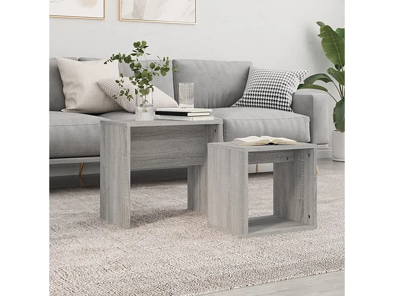 Tables basses gigognes 2 pcs sonoma gris bois d'ingénierie GHR65728