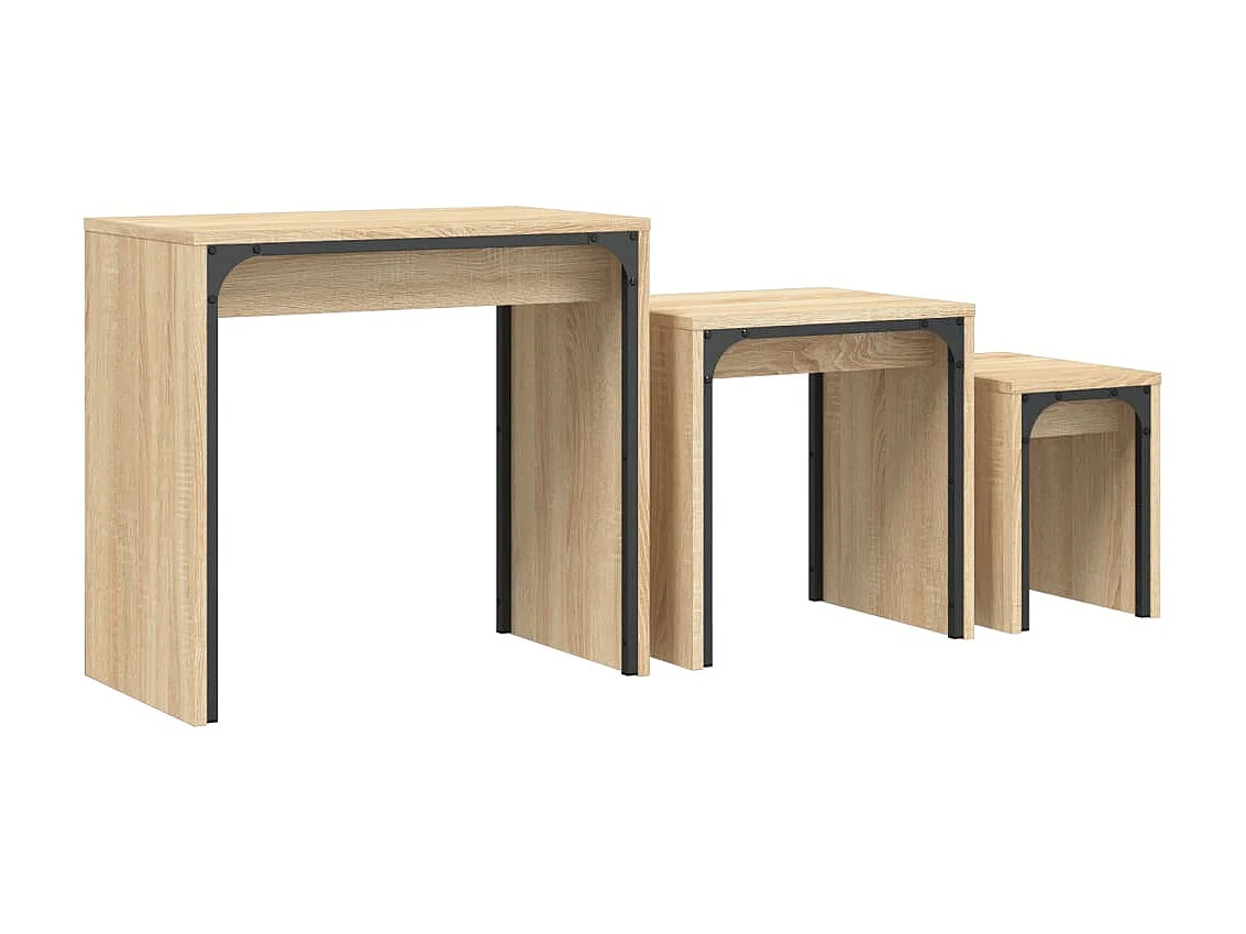 Tables basses gigognes 3 pcs chêne sonoma bois d'ingénierie GHR88283