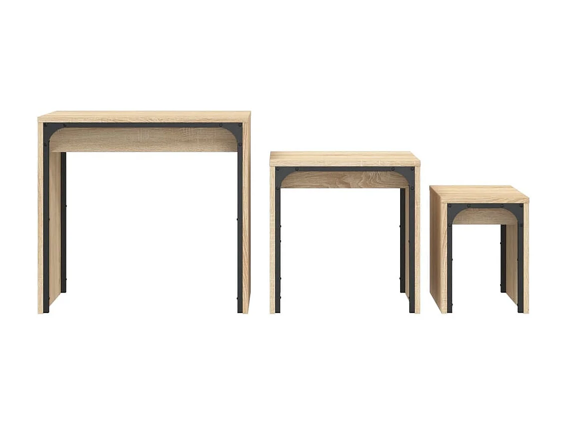 Tables basses gigognes 3 pcs chêne sonoma bois d'ingénierie GHR88283