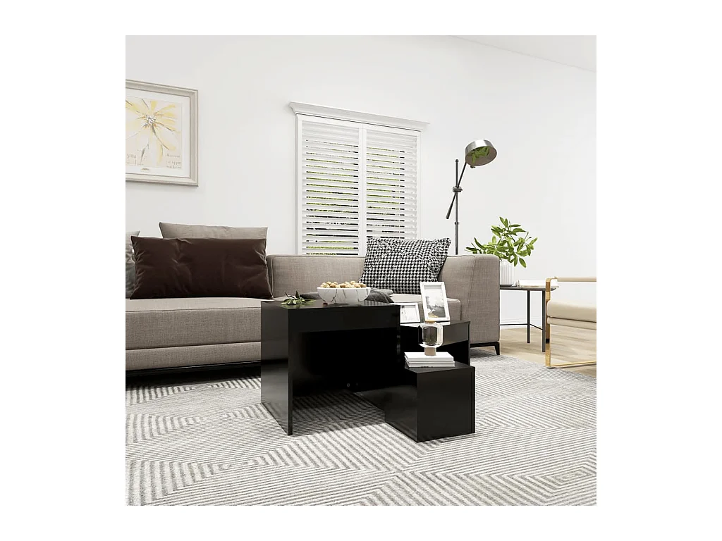 Tables gigognes 3 pcs Noir Aggloméré GHR24577