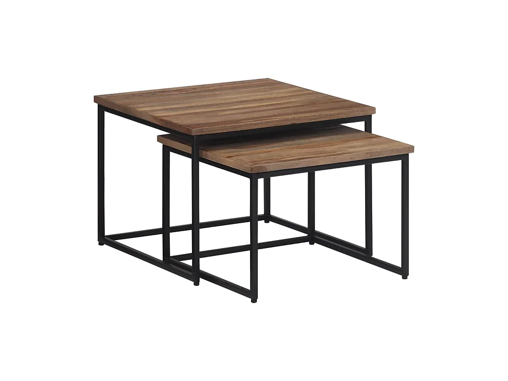 Tables basses gigognes 2 pcs bois massif de teck GHR33151