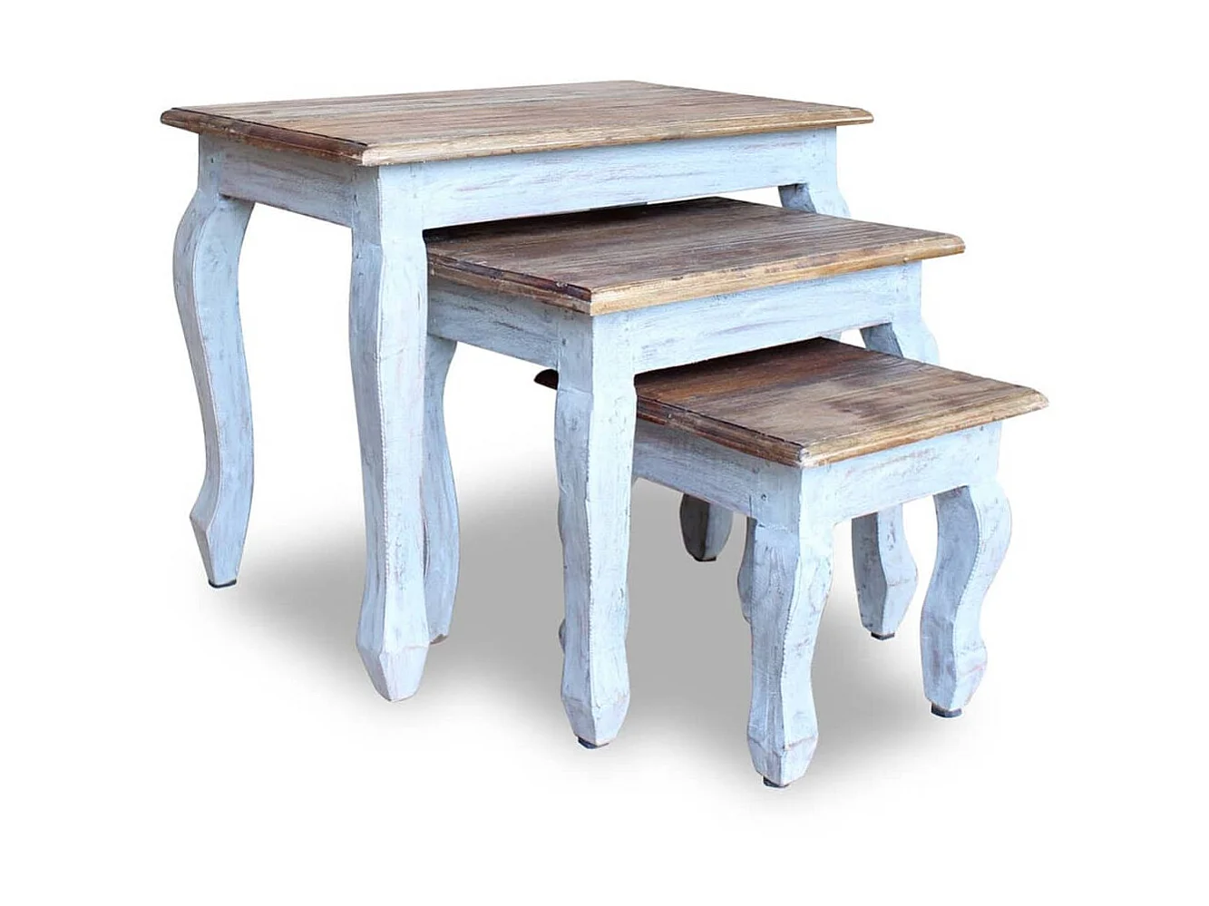 Ensemble de tables gigognes 3 pcs Bois de récupération massif GHR46692