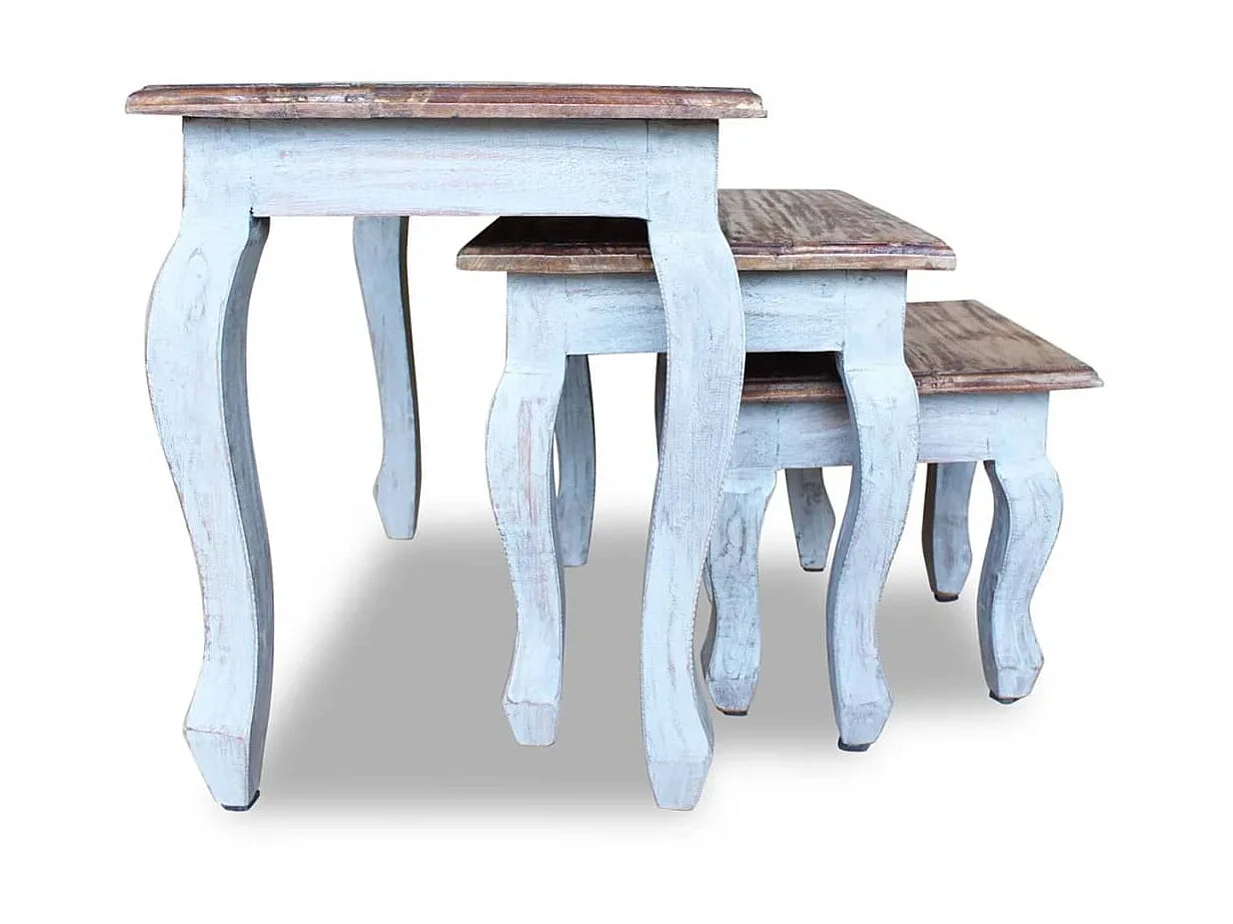 Ensemble de tables gigognes 3 pcs Bois de récupération massif GHR46692