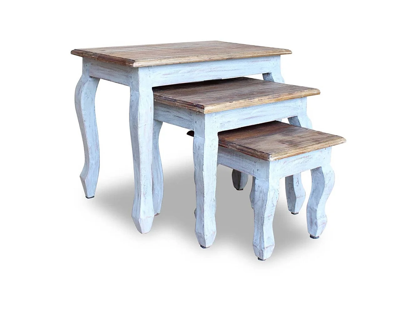 Ensemble de tables gigognes 3 pcs Bois de récupération massif GHR46692