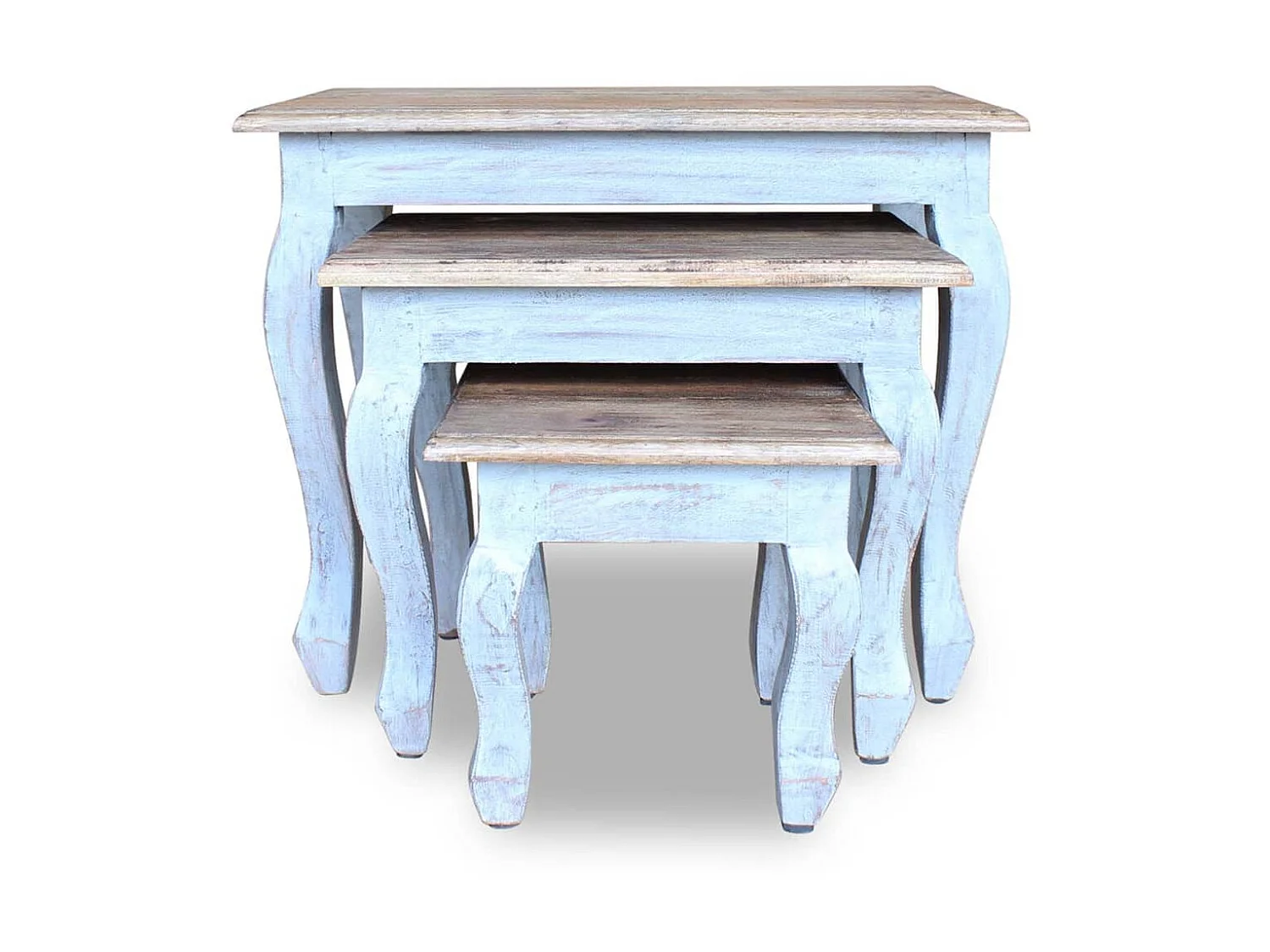 Ensemble de tables gigognes 3 pcs Bois de récupération massif GHR46692