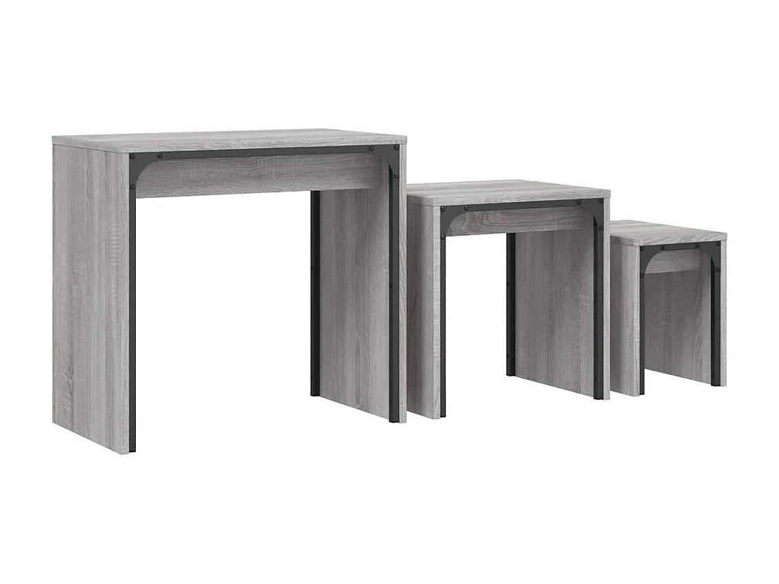 Tables basses gigognes 3 pcs sonoma gris bois d'ingénierie GHR98483