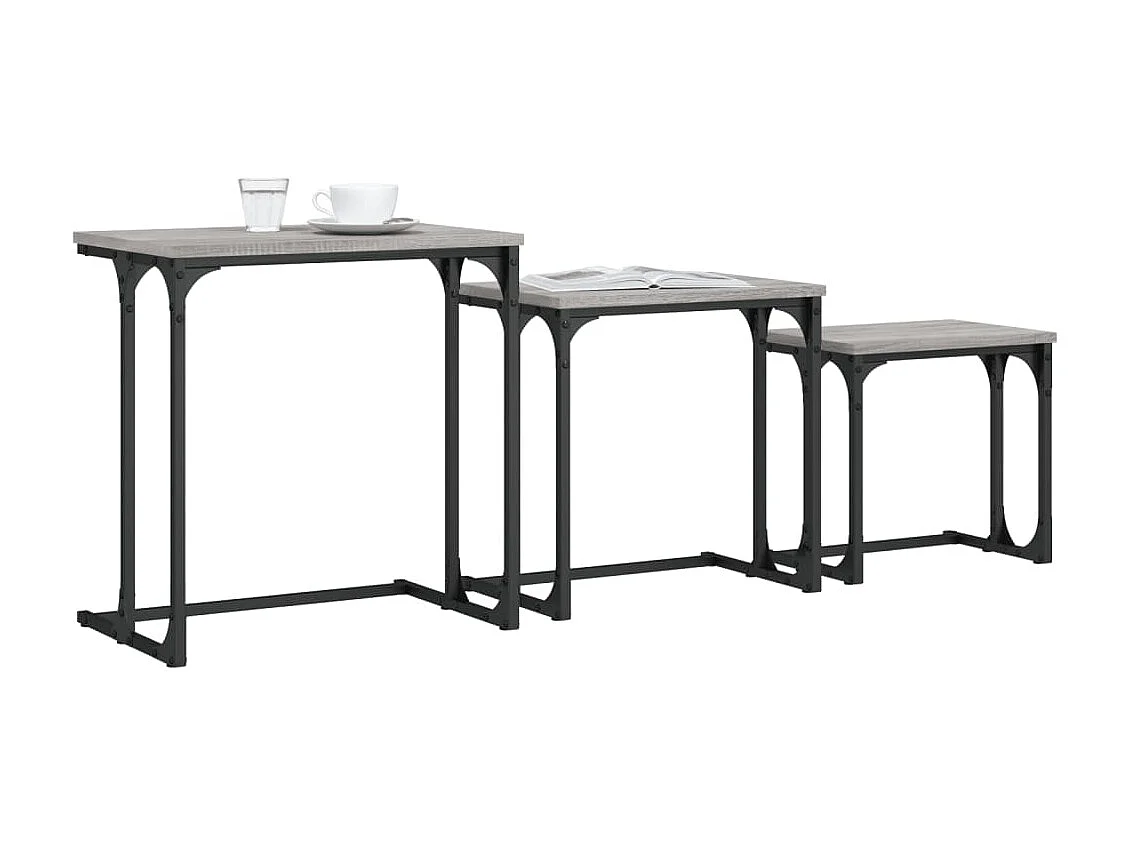 Tables basses gigognes 3 pcs sonoma gris bois d'ingénierie GHR64027