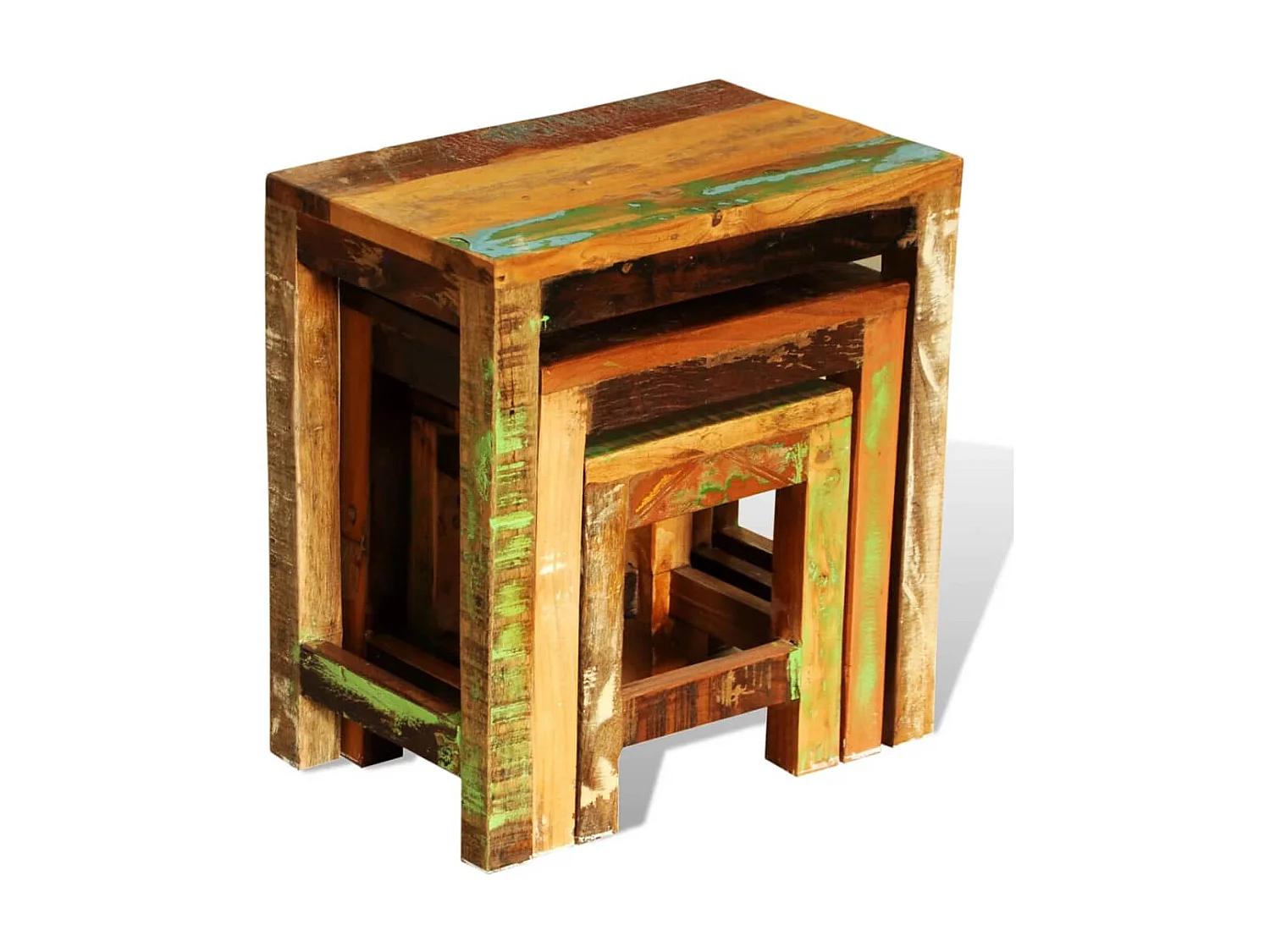 Table gigogne 3 pcs vintage Bois de récupération GHR92743