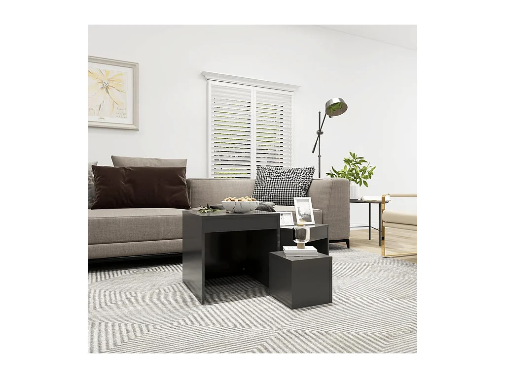 Tables gigognes 3 pcs Gris Aggloméré GHR34261
